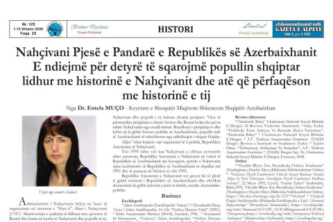 Albánské noviny zveřejnily rozsáhlý článek o Nachičevanu
